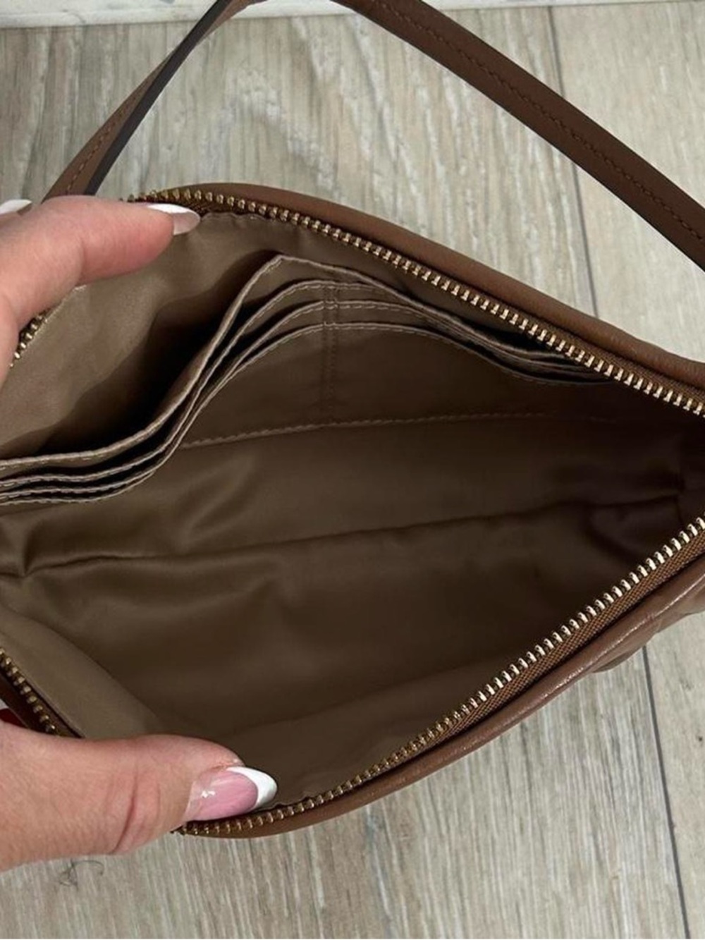 Coach Brown Leather Mini Shoulder Bag with Gold Hardware - Picture 6 of 10